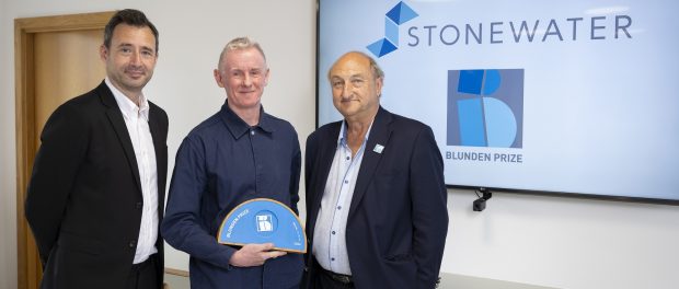 Laurence Sillars Head of the Henry Moore Institute Jim Bond winner of the 2024 Blunden Prize and George Blunden former Stonewater chairman (002)