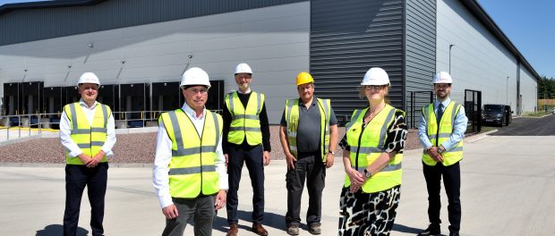 Members of the Morris Property team with agents at Hortonwood 45