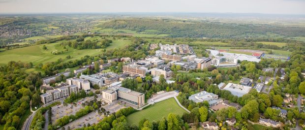 Aerial photograph of the University of Bath